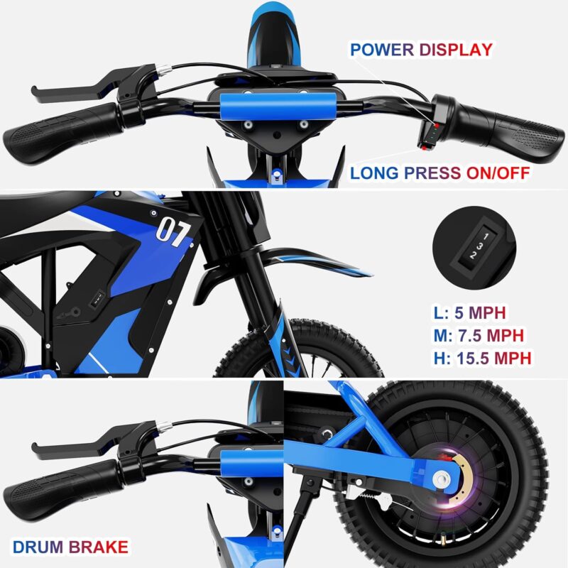 Blue electric dirt best sale bike