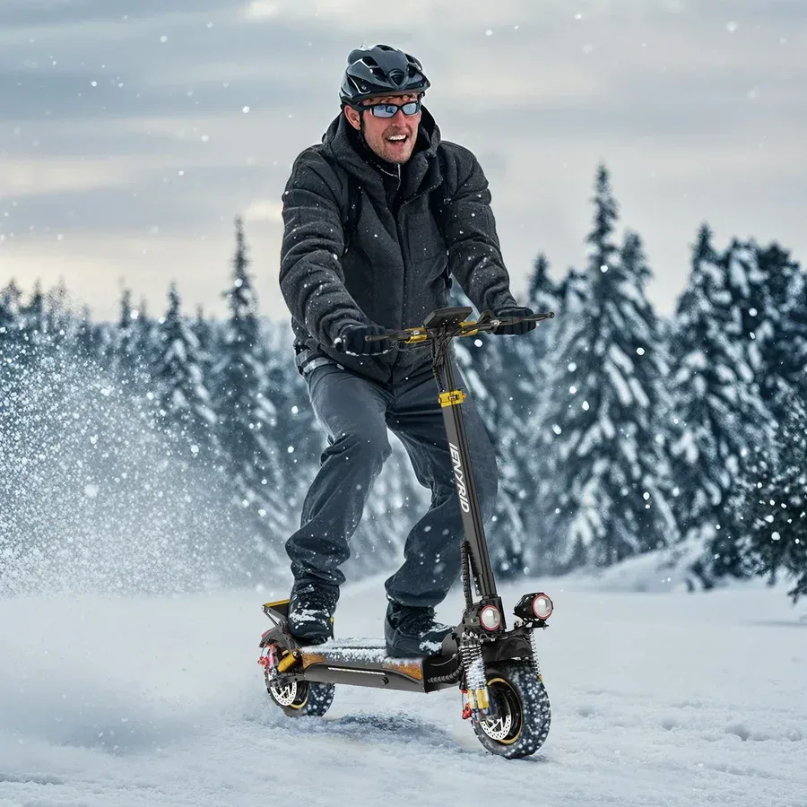 iENYRID_ES6_dual_motor_electric_scooter_in_the_winter_1_-min