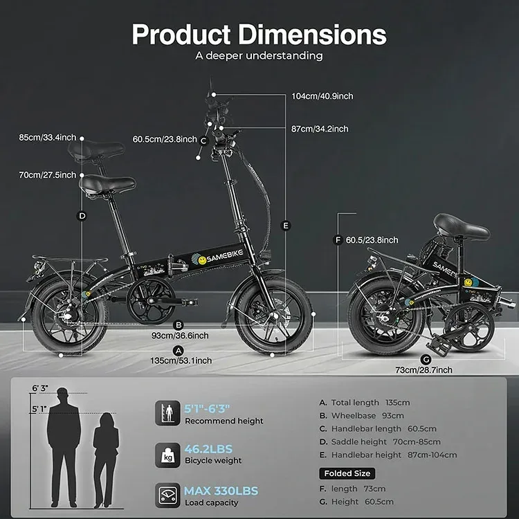 SAMEBIKE YINYU14 Foldable Commuter Electric Bike – Shop Electric Scooters & Bikes | UK Fast Delivery | Alpha Scootz