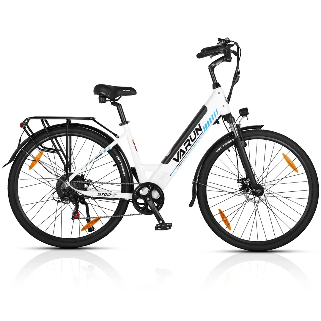 VARUN S700 Electric Bike – White, Step-Thru | Buy Electric Bikes & E-Scooters UK | Alpha Scootz