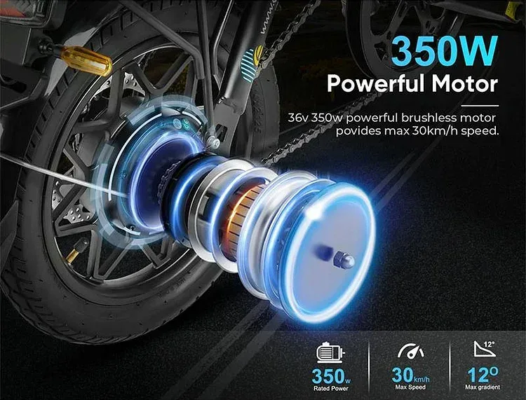 SAMEBIKE YINYU14 Foldable Commuter Electric Bike – Shop Electric Scooters & Bikes | UK Fast Delivery | Alpha Scootz
