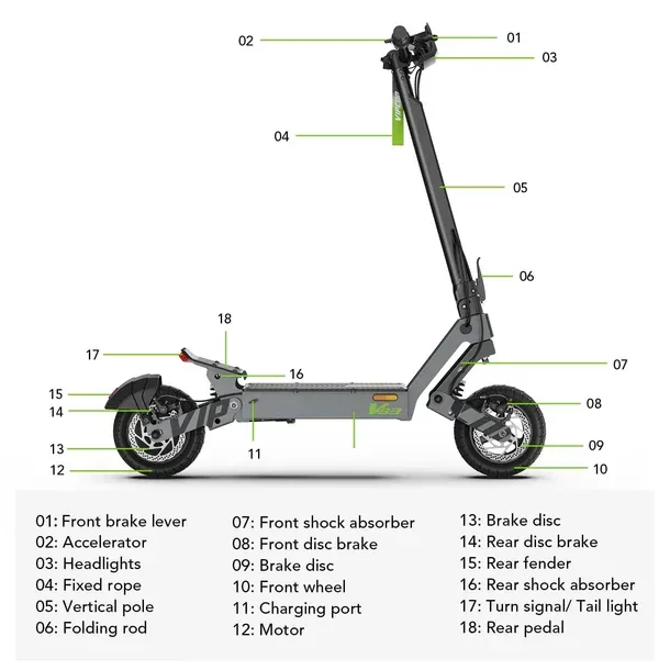 VIPCOO VS3 Touch Screen Electric Scooter – Shop Electric Scooters & Bikes | UK Fast Delivery | Alpha Scootz